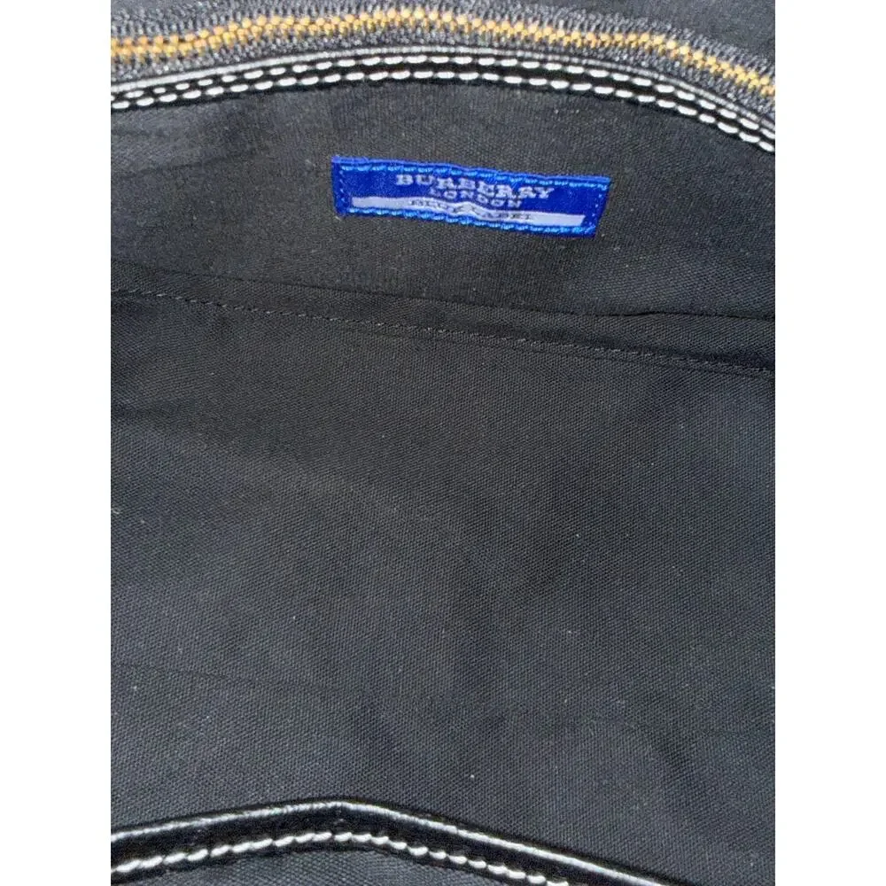 Burberry London Blue Label Black Canvas Leather Mini Boston Duffle Handbag⁠